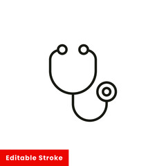 Stethoscope cardio device line style icon vector illustration design. Editable stroke EPS10