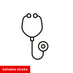 Stethoscope cardio device line style icon vector illustration design. Editable stroke EPS10
