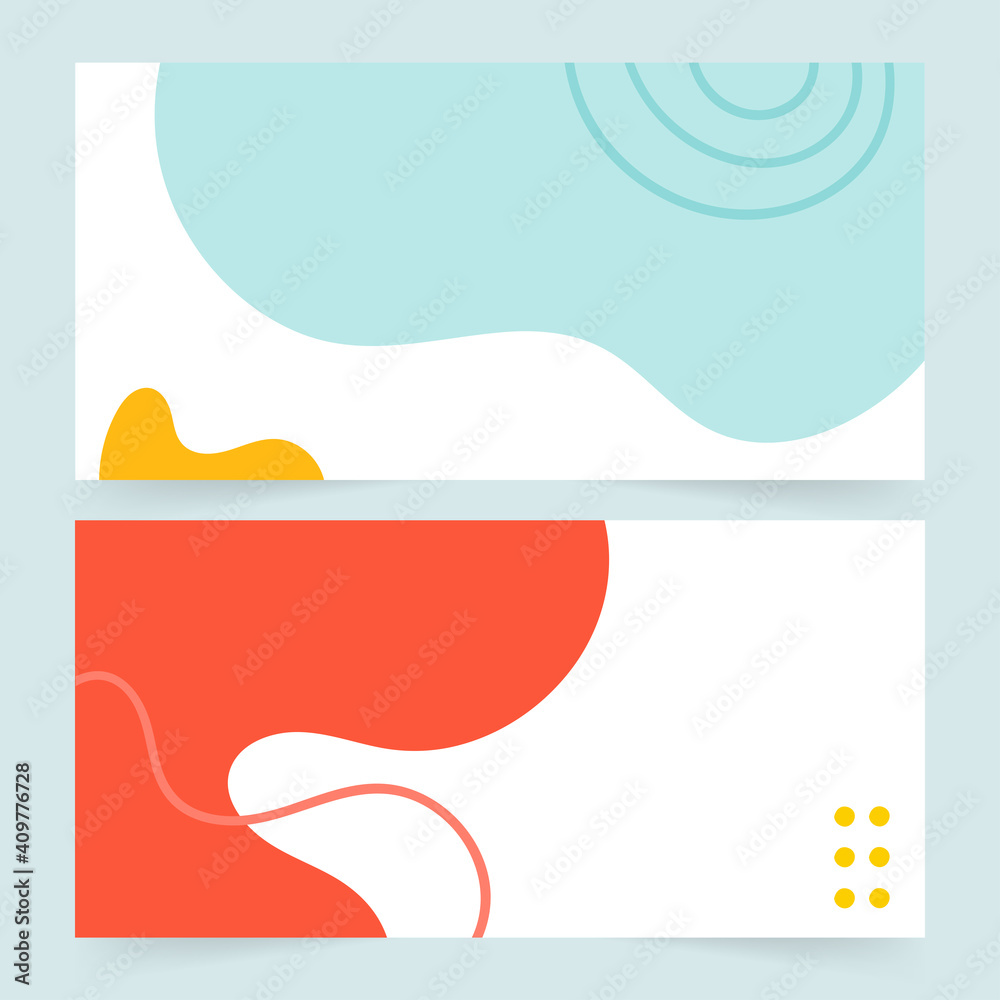 Wall mural set of editable minimal horizontal banner template. suitable for social media post and web internet 