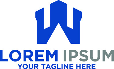 Fort letter W A logo template