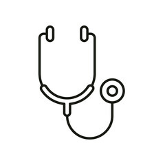 Stethoscope cardio device line style icon vector illustration design. EPS10