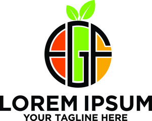 Fruit Store, Letter EGF logo design
