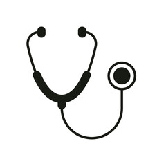 Stethoscope cardio device solid style icon vector illustration design. EPS10