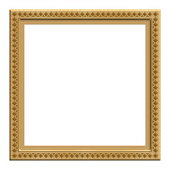 Blank vintage gold picture frame. 3D illustration