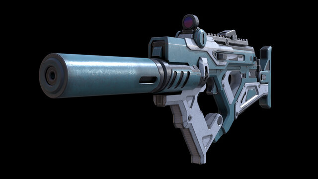 Futuristic Sub-Machine Gun 3D Concept