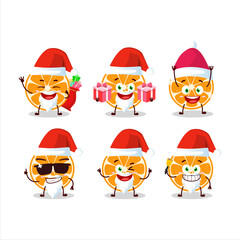 Santa Claus emoticons with slice of kumquat cartoon character