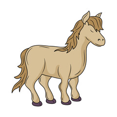 Simple Horse colored Line art vector illustration 