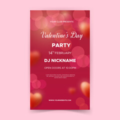 Template flat valentine's day party flyer