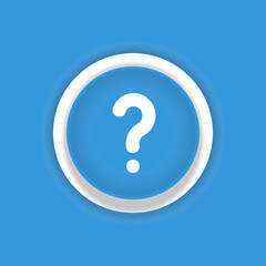 question mark round blue vector icon with shadow