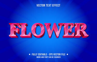 Editable text effect - rose flower red gradient color modern style	