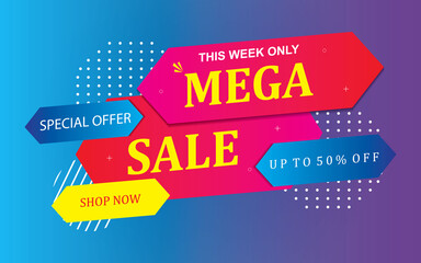 Sale banner template design,Super Sale end of season special offer banner. vector illustrations.