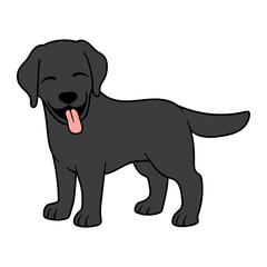 Vector Black Labrador Retriever Illustration