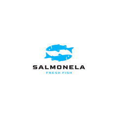 Twin Salmon fish logo design