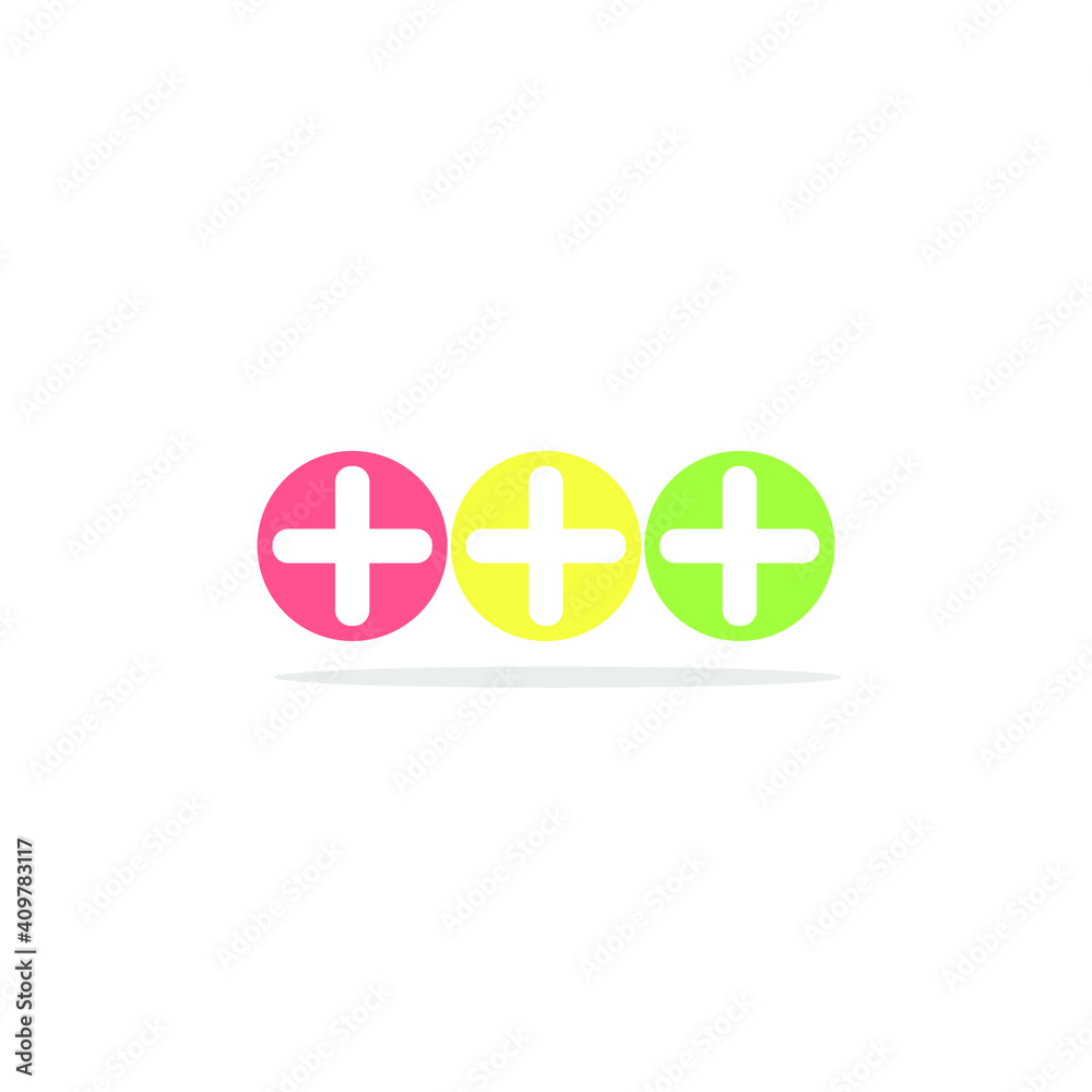Poster Plus icons with trendy isolated backgrounds. plus icons for your website design Clock icon logo, app, UI. Clock icon Vector illustration, EPS10.