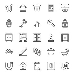 House icon set. Collection of high-quality black outline logo for web site design and mobile apps. Vector illustration on a white background.