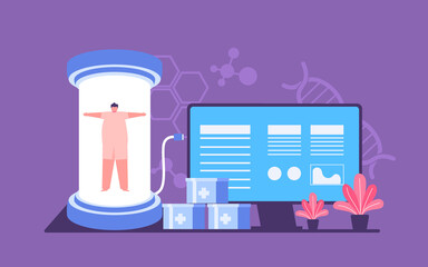 Sterilization result medical vector concept illustration