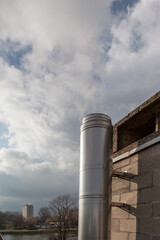 Chimney fireplace with smoke