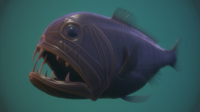 Deep Sea Viperfish, 3D rendered