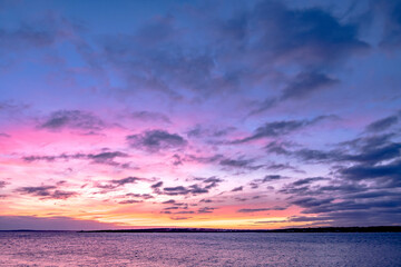 Fototapeta na wymiar Sunset in newport rhode island at castle hill lighthouse