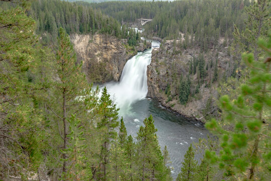 upper falls in yellowstone national park wyoming