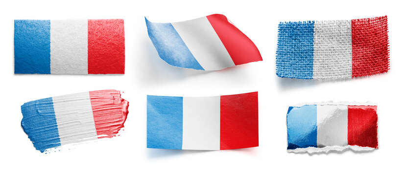 Set of the national flag of France on a white background
