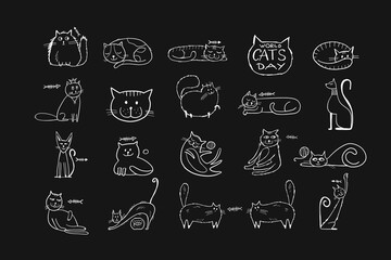 Collection of cats character for your design