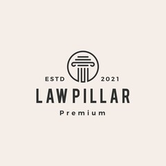 law pillar hipster vintage logo vector icon illustration