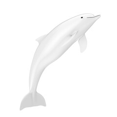 White Tursiops Truncatus Ocean or Sea Bottlenose Dolphin in Clay Style. 3d Rendering