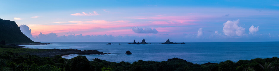 The warship rock of Lanyu at Dusk, Taiwan © Philip
