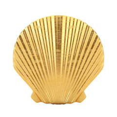 Beauty Golden Scallop Sea or Ocean Shell Seashell Mock Up. 3d Rendering