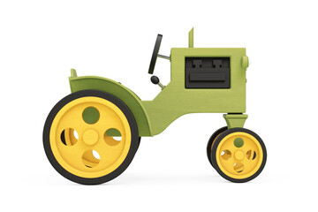 Wooden Toy Tractor. 3d Rendering