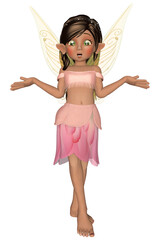 3d render of a cute toon fae