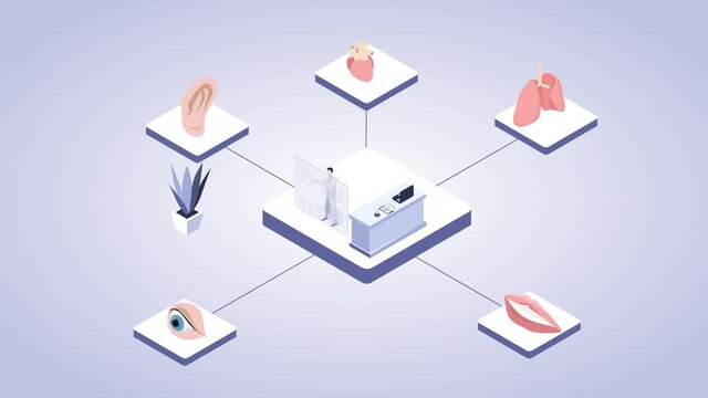 Doctor examining parts of body with radiographs