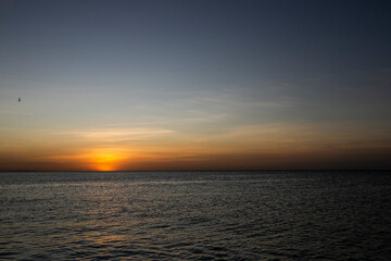 Fototapeta na wymiar SUNSET ON HOLBOX ISLAND IN MEXICO