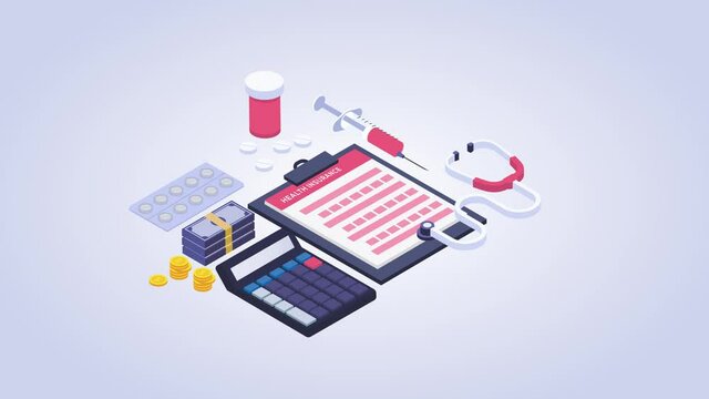 Medicine prescription with calculator and money
