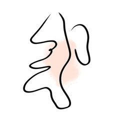 Woman in abstract , silhouette of woman, simple background