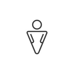 Man toilet line icon. linear style sign for mobile concept and web design. WC male outline vector icon. Symbol, logo illustration. Vector graphics