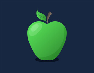 Apple bitten piece cartoon vector illustration