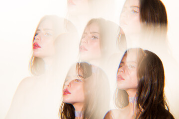 Fashion makeup. Sensual woman with bright makeup. Skincare. Red lips.