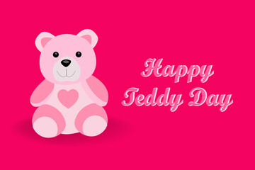 Fototapeta na wymiar illustration of happy teddy day background with set of cartoon funny colorful teddy bears creative new design for Wallpaper, flyers, invitation, posters, brochure, banners 