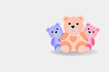 illustration of happy teddy day background with set of cartoon funny colorful teddy bears creative new design for Wallpaper, flyers, invitation, posters, brochure, banners
