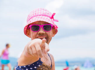 little girl on sea resort