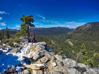 View from lovers leap hike in the Sierra Nevada mountains 