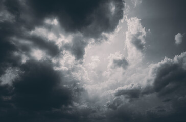 dark storm clouds with background,Dark clouds before a thunder-storm.