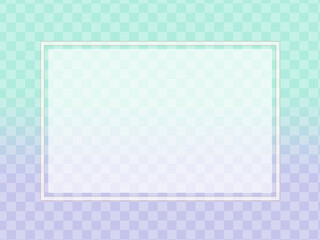 水色から薄紫のグラデーション－市松模様入り－フレーム有り
