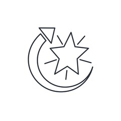 Speed arrow and star. Fast execution. Vector linear icon isolated on white background.