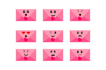 set of cartoon style cute colorful greeting card covers with different cartoon expressions vector.
