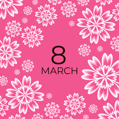 Happy Womens Day. 8 March. Spring Flower. Frame space for text.