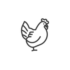 Fototapeta na wymiar Chicken line icon. linear style sign for mobile concept and web design. Easter chicken outline vector icon. Symbol, logo illustration. Vector graphics