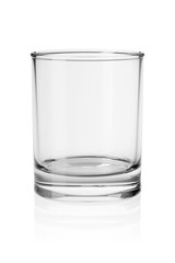 Empty glass isolated on white. 3D rendering illustration.